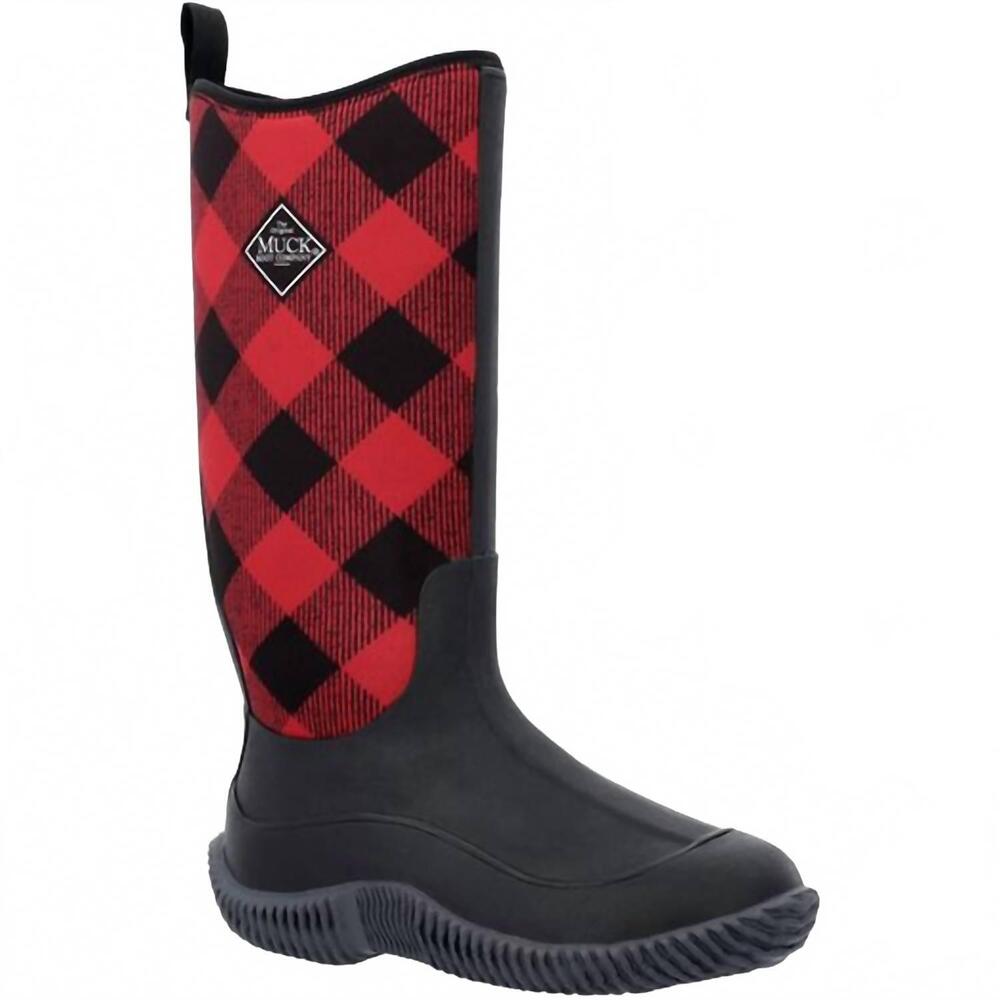 NEW MUCK women's hale boot in black/buffalo plaid